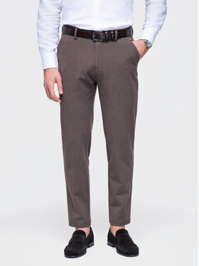 Ombre Ombre Chino kalhoty OM-PACP-0307 Tmavě hnědá Regular Fit
