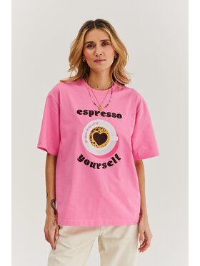 NAOKO NAOKO T-Shirt Espresso Yourself Růžová Regular Fit