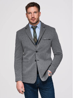 Ombre Ombre Marynarka M170 Szary ciemny Slim Fit