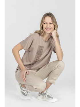 Deni Cler Milano Deni Cler Milano T-Shirt T-DC-T209-F2-46-71-1 Beżowy Loose Fit