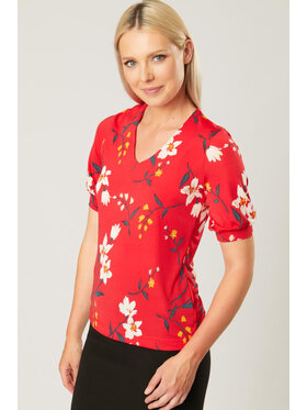QUIOSQUE QUIOSQUE Bluzka CERISE BLOUSE Czerwony Regular Fit