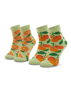 Zooksy Zooksy Set od 2 para unisex visokih čarapa Mixtury Pomarańczowe Zelena
