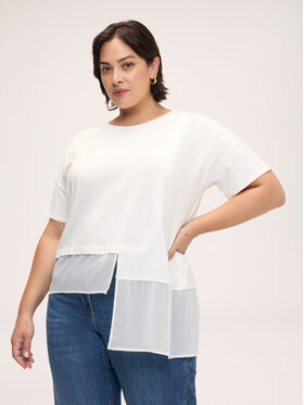 Fiorella Rubino Fiorella Rubino T-Shirt G018E100367N011 Biały Boxy Fit