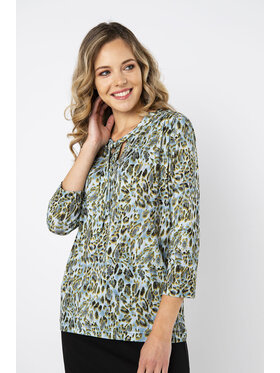 QUIOSQUE QUIOSQUE Bluzka TRACES BLOUSE Zielony Regular Fit