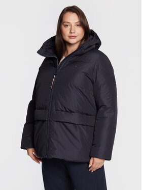 Tommy Hilfiger Curve Tommy Hilfiger Curve Winterjacke Essential Pad Logo WW0WW32852 Dunkelblau Regular Fit