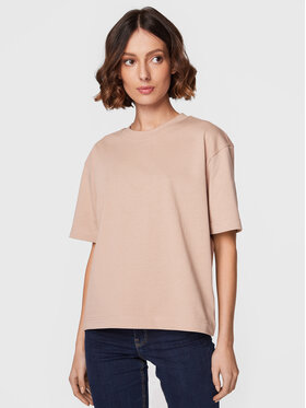 Gina Tricot Gina Tricot T-Shirt Basic 10469 Beżowy Regular Fit