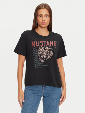 Mustang Mustang T-krekls Floris 1015457 Melns Relaxed Fit