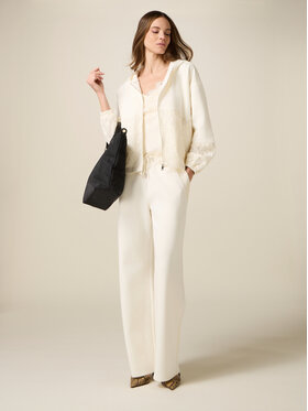 Oltre Oltre Pantaloni di tessuto P840J002431N021 Bianco Boy Fit