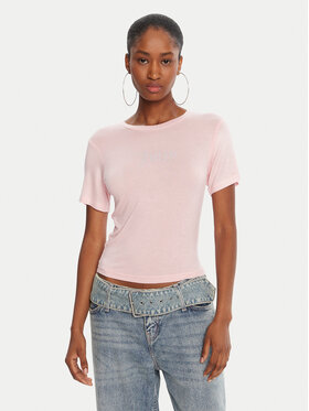 Juicy Couture Juicy Couture T-shirt Sheer JCWCT225301 Ružičasta Slim Fit
