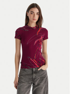 Desigual Desigual Tricou Lala 25WWTK16 Vișiniu Regular Fit