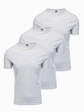 Ombre Ombre Komplet 3 t-shirtów Z30 Szary Regular Fit
