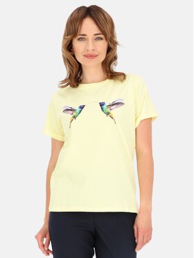 Perso Perso T-Shirt TCE242000F Żółty Regular Fit