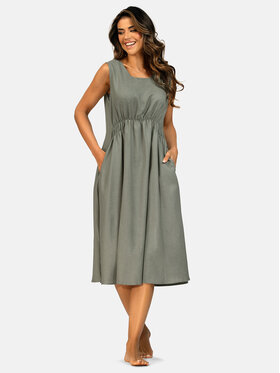 Feba Feba Sukienka letnia F254 Khaki Relaxed Fit
