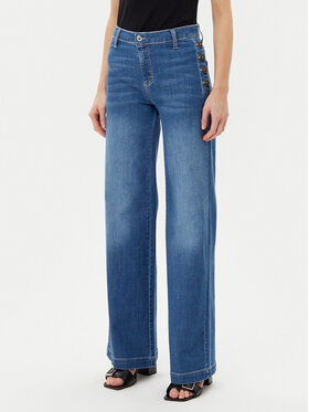 Please Please Jeansy P3FDBQ2NTZ Niebieski Wide Leg