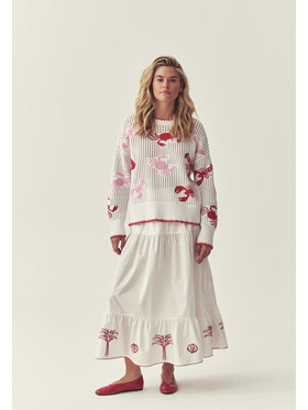 TATUUM TATUUM Spódnica midi SISA Biały Flare Fit