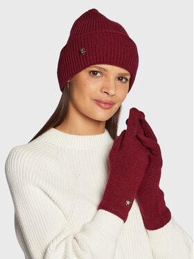 Tommy Hilfiger Tommy Hilfiger Set di Cappello e Guanti Elevated AW0AW13909 Bordeaux