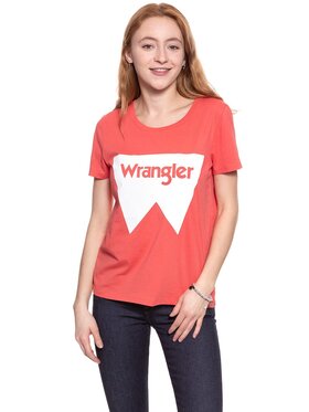 Wrangler Wrangler T-Shirt FESTIVAL TEE Czerwony Regular Fit