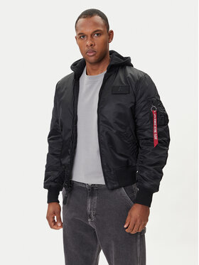 Alpha Industries Alpha Industries Μπόμπερ μπουφάν MA-1 Zip Hood Back Print 128113 Μαύρο Regular Fit