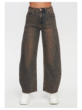 Makadamia Makadamia Jeansy C78 Miedziany Baggy Fit