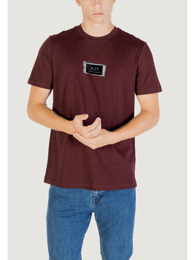 Antony Morato Antony Morato T-Shirt STUTTGART REGULAR FIT WITH MATT PLASTIC AND FLOCK LOGO PRINT Bordowy Regular Fit