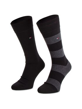 Tommy Hilfiger Tommy Hilfiger Lot de 2 paires de chaussettes hautes unisexe 342021001 Noir