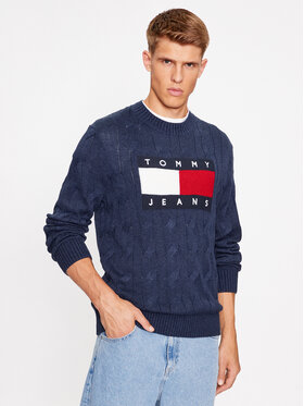 Tommy Jeans Tommy Jeans Sweter Flag DM0DM17762 Granatowy Relaxed Fit