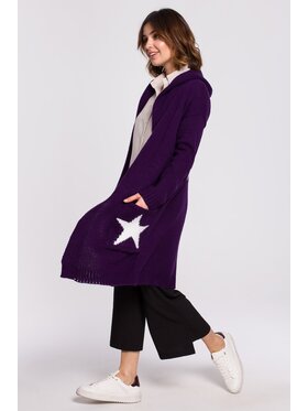 BeWear BeWear Kardigan bk063 Fioletowy Baggy Fit