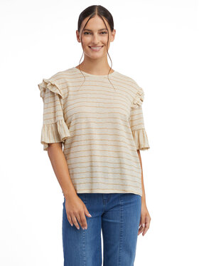 Orsay Orsay T-Shirt 123004001000__XS Beżowy Regular Fit