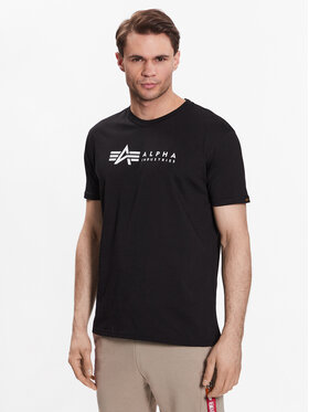 Alpha Industries Alpha Industries 2-dílná sada T-shirts Alpha Label T 2 Pack Černá Regular Fit