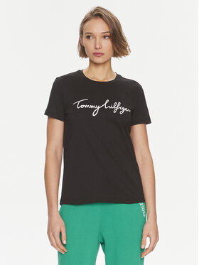 Tommy Hilfiger Tommy Hilfiger Marškinėliai Signature WW0WW41674 Juoda Regular Fit