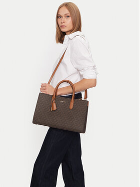 MICHAEL Michael Kors MICHAEL Michael Kors Handtasche Scarlett Medium Signature Logo Satchel 30F4GETS2B Braun