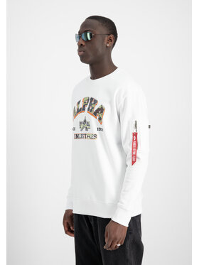 Alpha Industries Alpha Industries Bluza College Camo Sweatshirt Biały Regular Fit