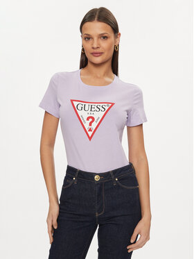 Guess Guess T-Shirt W1YI1B I3Z14 Fioletowy Slim Fit