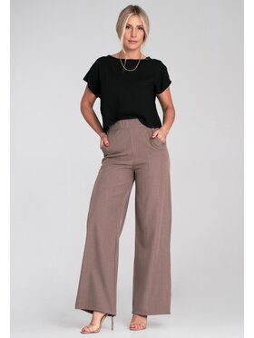 FIGL FIGL Spoločenské nohavice M1197 Hnedá Flared Leg