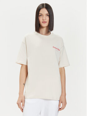4F 4F Tricou 4FWSS24TTSHF1265 Écru Oversize