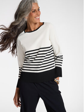 Elena Mirò Elena Mirò Sweter M561Z000702N0A1 Biały Regular Fit