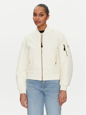 Guess Jeans Guess Jeans Bomber striukė W5RL81 WHAA2 Écru Regular Fit