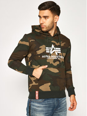 Alpha Industries Alpha Industries Džemperis ar kapuci Basic 178312C Zaļš Regular Fit
