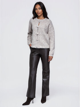 Ombre Ombre Sweter OW-SW-E0061 Beżowy Relaxed Fit