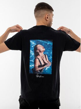 MyStars MyStars T-Shirt Koszulka Z Krótkim Rękawem MyStars Sunbath Czarna basen plaża L Czarny Regular Fit