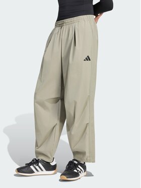 adidas adidas Spodnie materiałowe 164596 Zielony Loose Fit