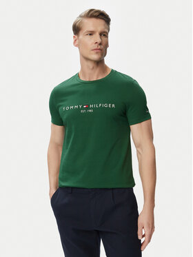 Tommy Hilfiger Tommy Hilfiger Тишърт Logo MW0MW11797 Тъмнозелен Slim Fit