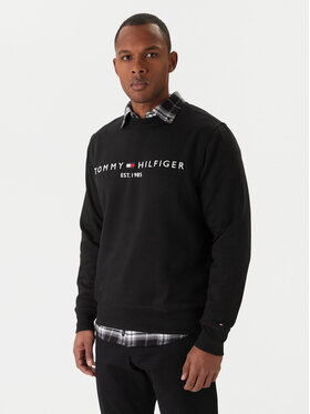 Tommy Hilfiger Tommy Hilfiger Pulóver Logo MW0MW11596 Fekete Regular Fit