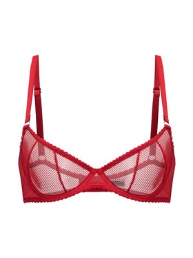 Merci Lingerie Merci Lingerie Biustonosz balkonetka EB05RB05D Czerwony