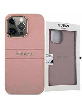 Guess Guess Etui na telefon Saffiano Strap Różowe złocenie