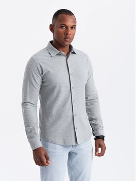 Ombre Ombre Koszula OM-SHCS-0177 Szary Slim Fit