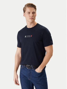 Tommy Hilfiger Tommy Hilfiger T-Shirt Brand Love Small Center Tee MW0MW41453 Granatowy Regular Fit
