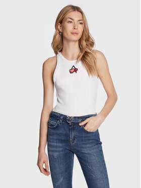 Pinko Pinko Top Distinto 100822 A0PT Bílá Slim Fit