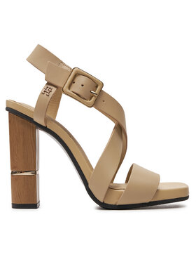 Tommy Hilfiger Tommy Hilfiger Sandali Hardware Block High Heel FW0FW07016 Rjava