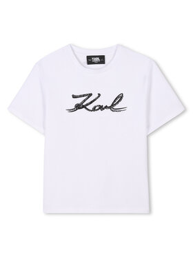 Karl Lagerfeld Kids Karl Lagerfeld Kids Marškinėliai Z30485 D Balta Regular Fit